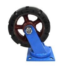 10 inch overweight flat plate swivel iron rubber casters wheel